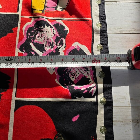 Vintage Paloma Picasso Parfums Silk Scarf Pop Art Abstract 80s Red Black Retro - Picture 7 of 9